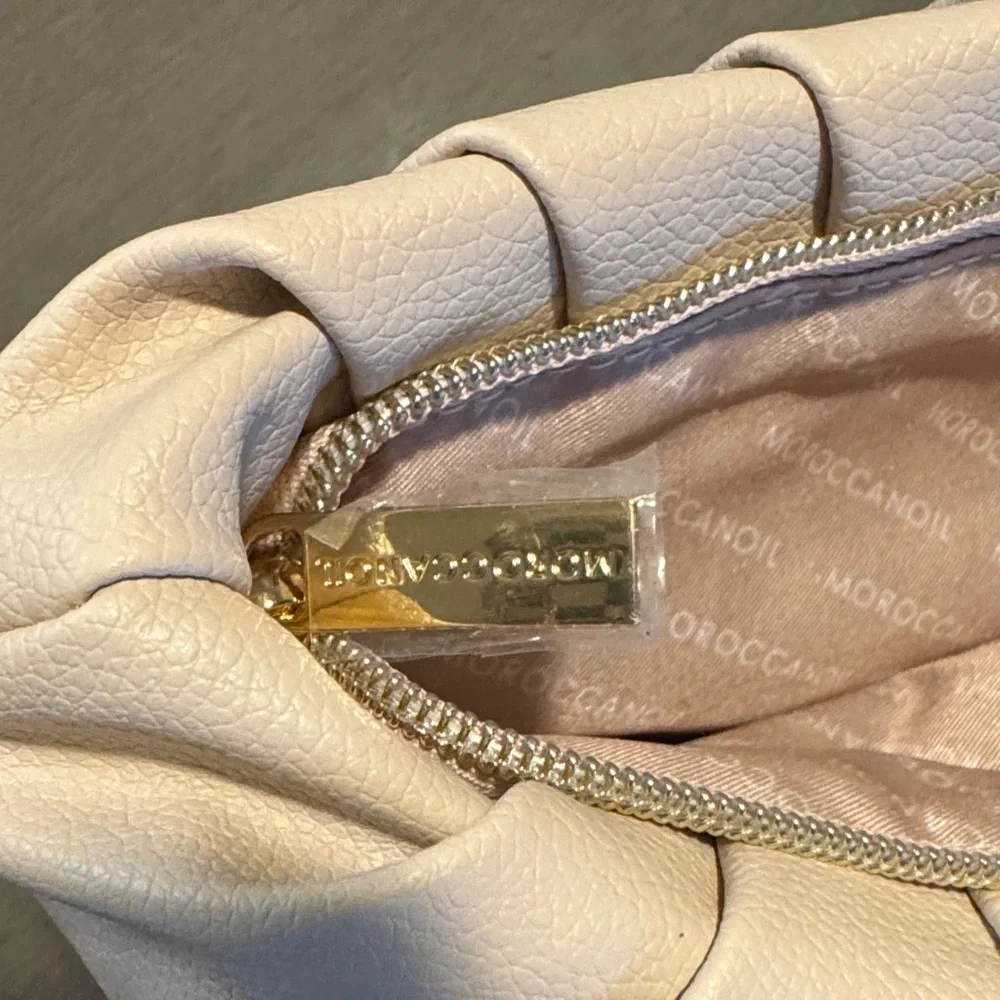 Moroccanoil Soft Cream Gathered Leather Clutch